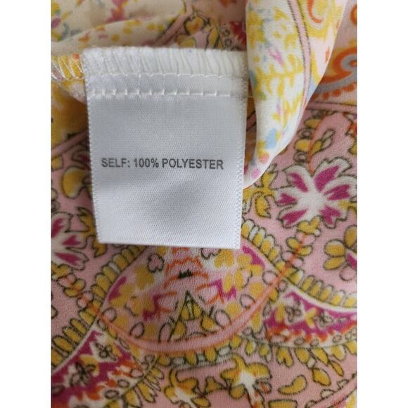 Rose and + Olive patchwork button front blouse Sz 1X peasant 3/4 sleeve flowy - Picture 7 of 10